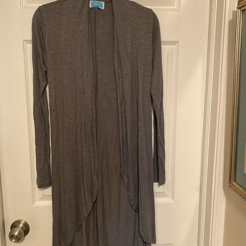 Survival Duster Sweater/Cardigan Drape Collar Gray SZ Small‎